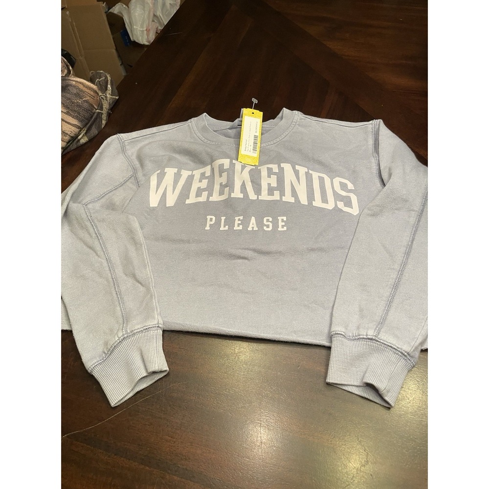 Bixby Nomad Weekends Please Raw Edge Cropped Pullover Medium Stitch Fix